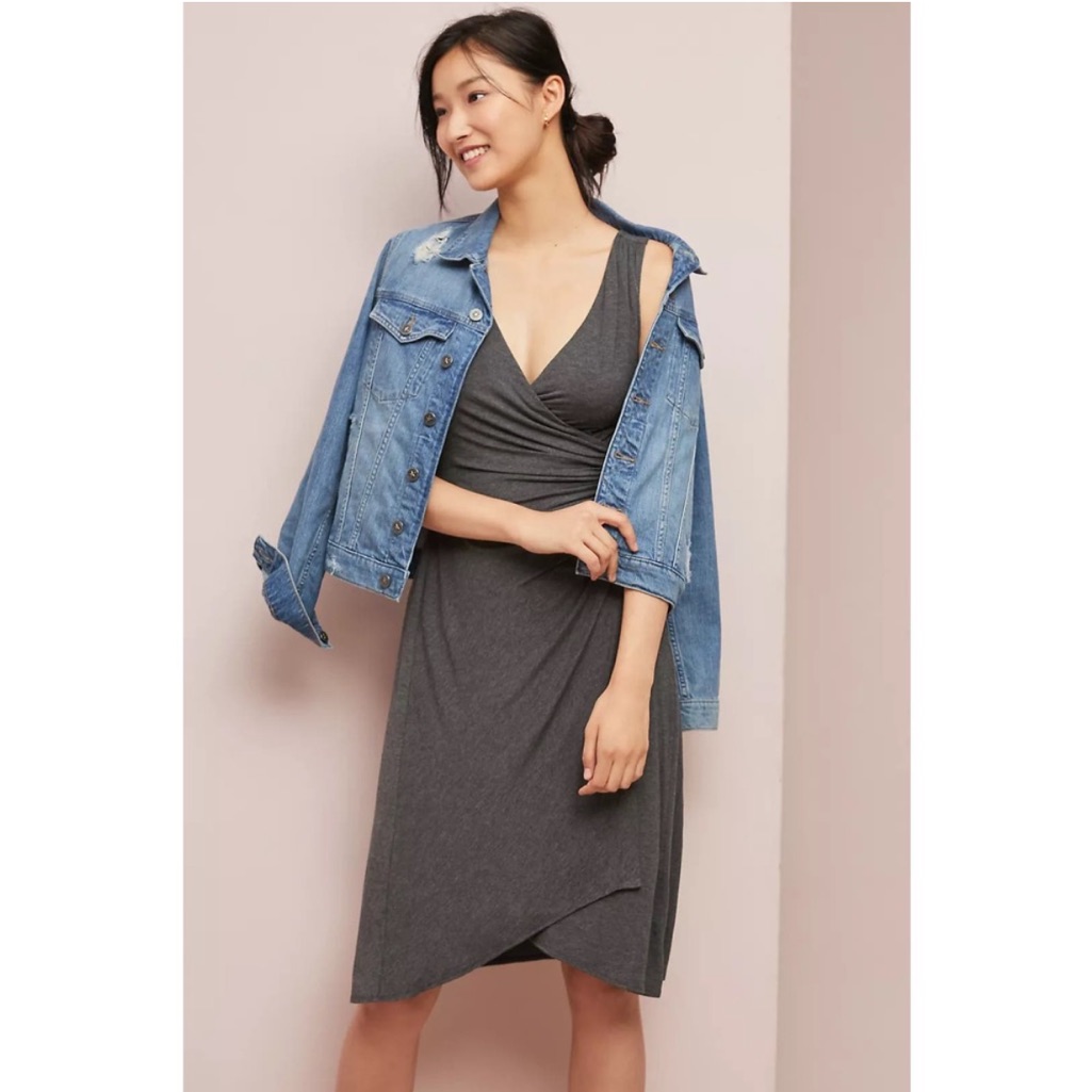 Anthropologie Maeve Yvette Ruched Jersey Knit Sleeveless Dress Size Sp